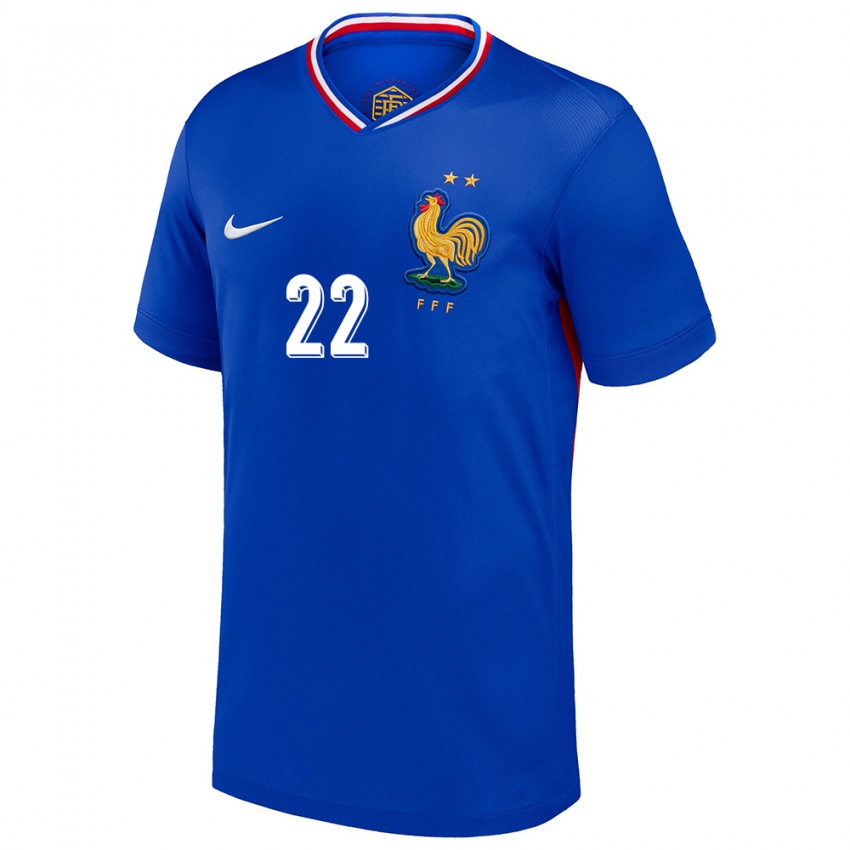 Herren Frankreich Nathan Ngoumou #22 Blau Heimtrikot Trikot 24-26 T-Shirt Schweiz