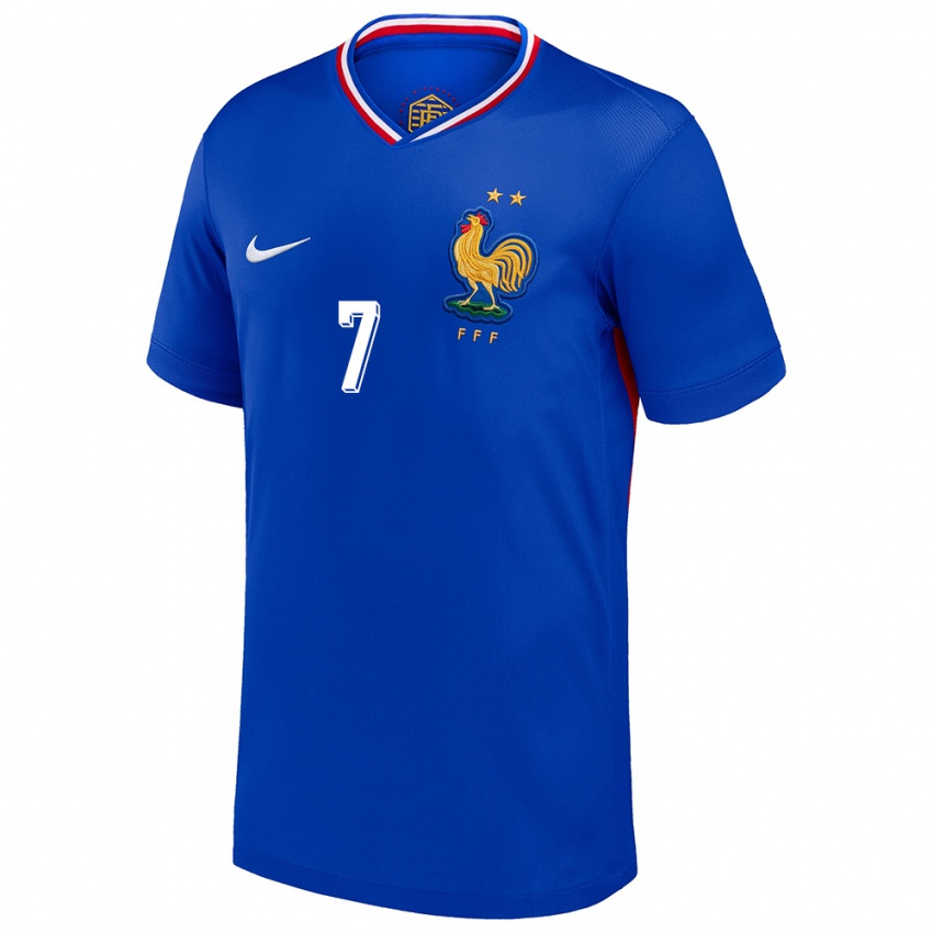 Herren Frankreich Kouadio Kone #7 Blau Heimtrikot Trikot 24-26 T-Shirt Schweiz