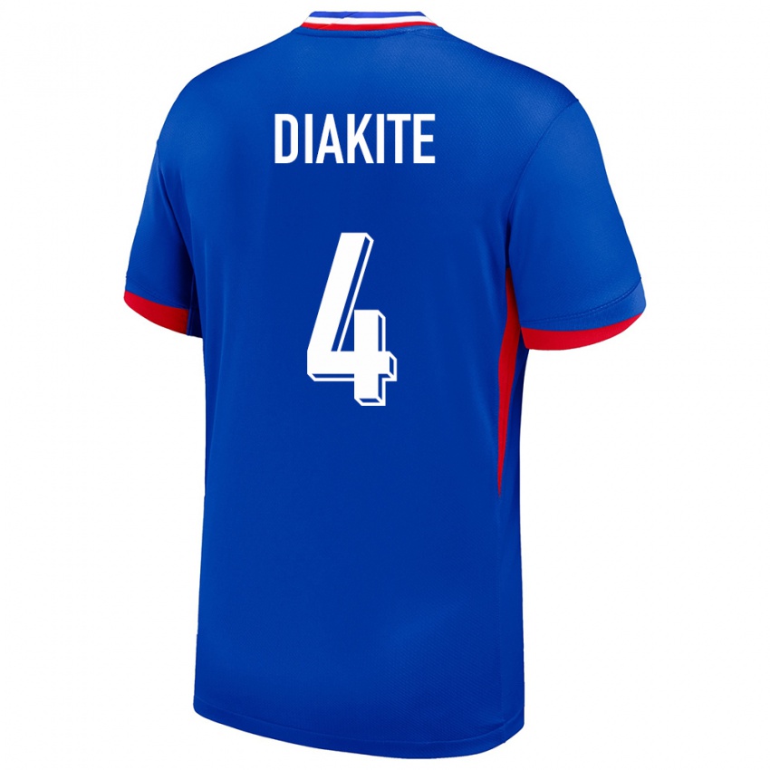 Homme Maillot France Bafode Diakite #4 Bleu Tenues Domicile 24-26 T-Shirt Suisse