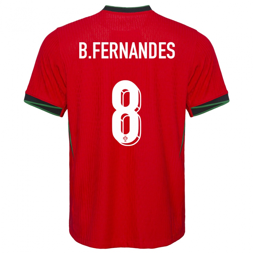 Homme Maillot Portugal Bruno Fernandes #8 Rouge Tenues Domicile 24-26 T-Shirt Suisse