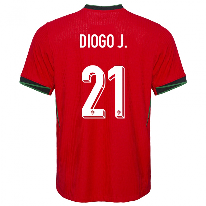 Homme Maillot Portugal Diogo Jota #21 Rouge Tenues Domicile 24-26 T-Shirt Suisse