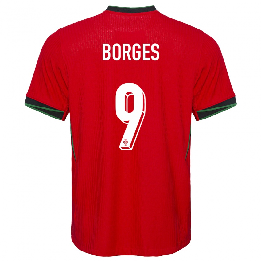 Homme Maillot Portugal Ana Borges #9 Rouge Tenues Domicile 24-26 T-Shirt Suisse