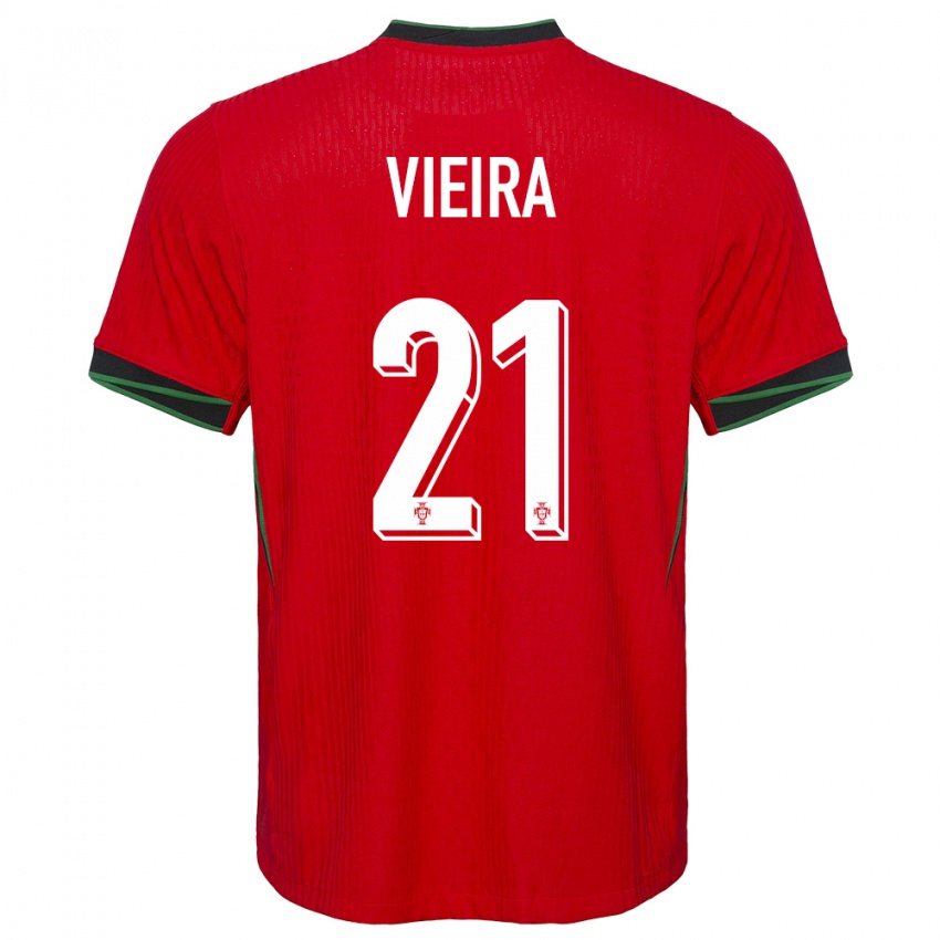 Homme Maillot Portugal Fabio Vieira #21 Rouge Tenues Domicile 24-26 T-Shirt Suisse