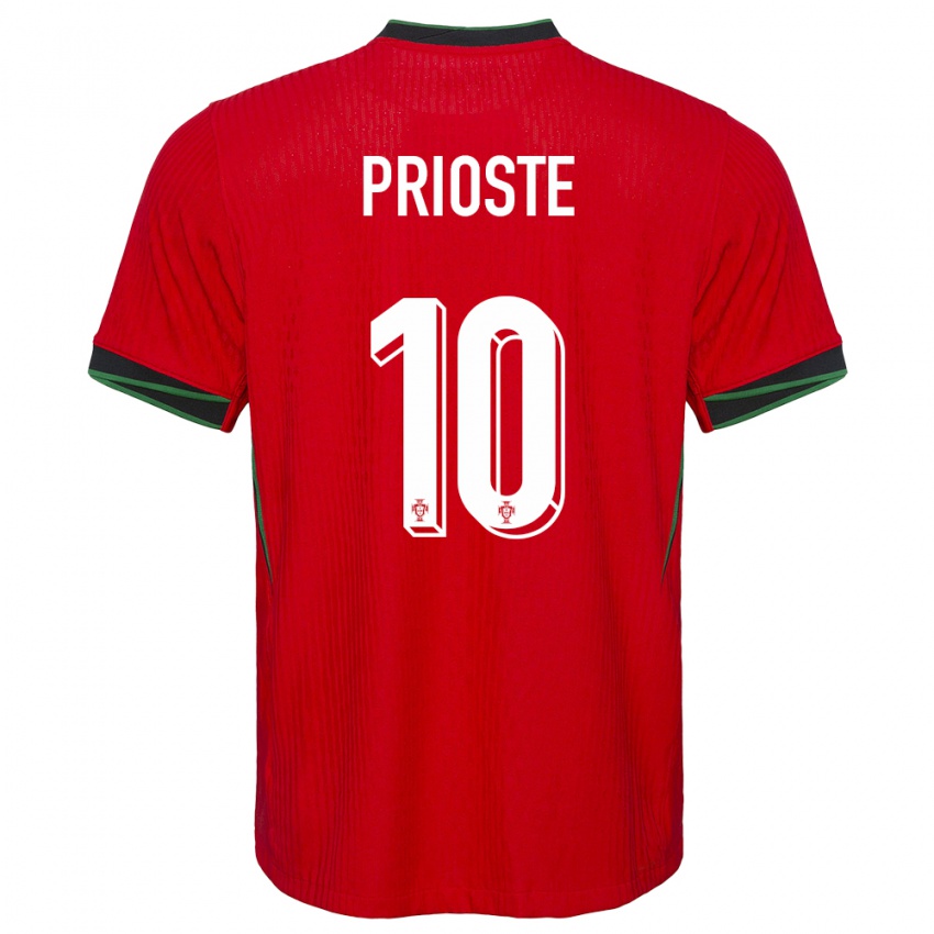 Herren Portugal Diogo Prioste #10 Rot Heimtrikot Trikot 24-26 T-Shirt Schweiz