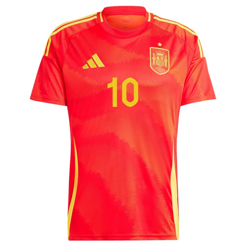 Homme Maillot Espagne Ismael Gharbi #10 Rouge Tenues Domicile 24-26 T-Shirt Suisse