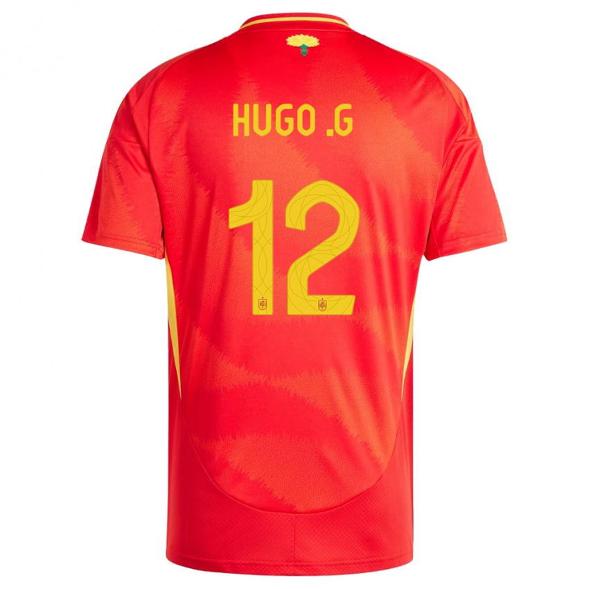 Herren Spanien Hugo Guillamon #12 Rot Heimtrikot Trikot 24-26 T-Shirt Schweiz