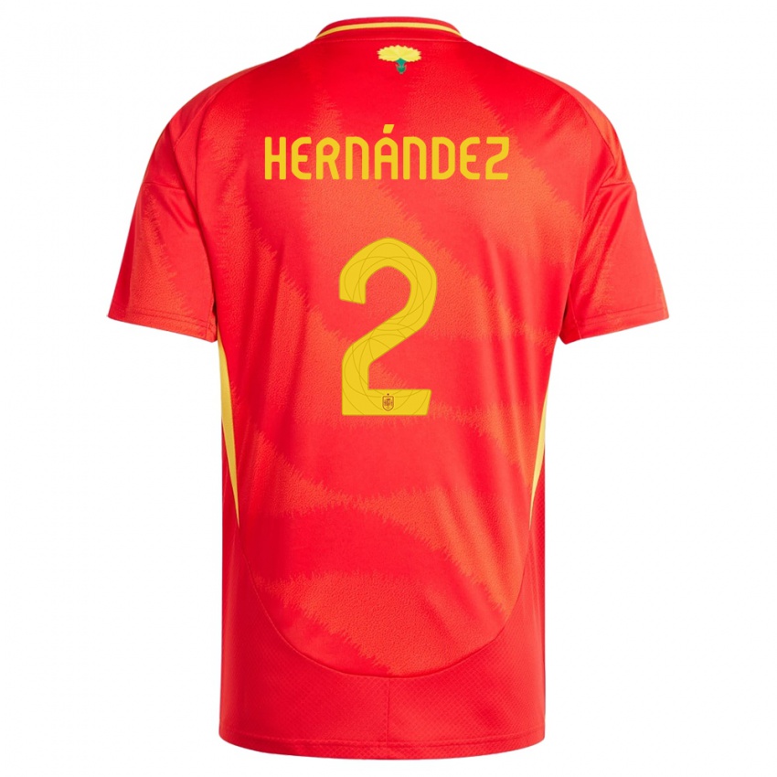 Herren Spanien Oihane Hernandez #2 Rot Heimtrikot Trikot 24-26 T-Shirt Schweiz