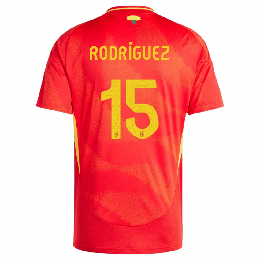 Herren Spanien Dani Rodriguez #15 Rot Heimtrikot Trikot 24-26 T-Shirt Schweiz