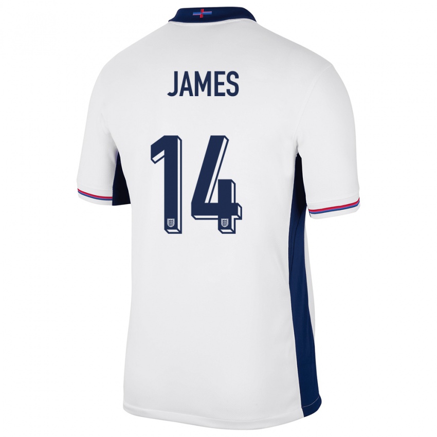 Herren England Reece James #14 Weiß Heimtrikot Trikot 24-26 T-Shirt Schweiz