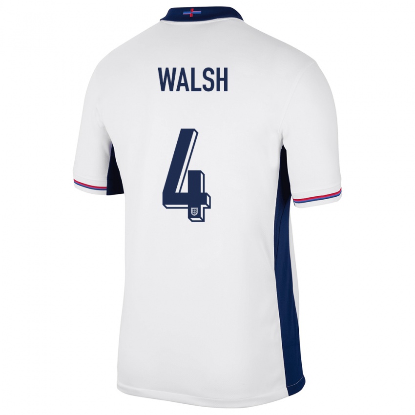Herren England Keira Walsh #4 Weiß Heimtrikot Trikot 24-26 T-Shirt Schweiz