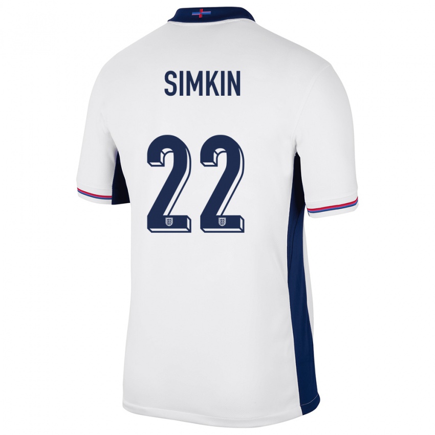 Herren England Tommy Simkin #22 Weiß Heimtrikot Trikot 24-26 T-Shirt Schweiz