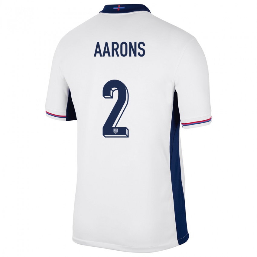 Herren England Max Aarons #2 Weiß Heimtrikot Trikot 24-26 T-Shirt Schweiz