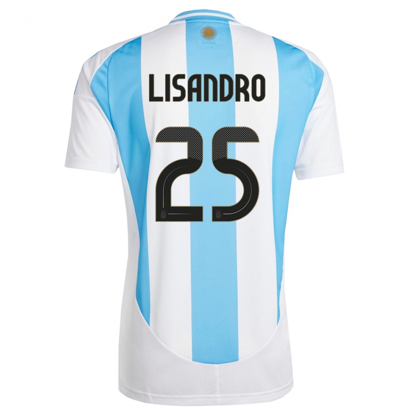 Herren Argentinien Lisandro Martinez #25 Weiß Blau Heimtrikot Trikot 24-26 T-Shirt Schweiz