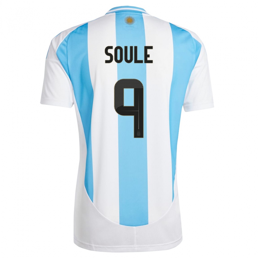 Herren Argentinien Matias Soule #9 Weiß Blau Heimtrikot Trikot 24-26 T-Shirt Schweiz