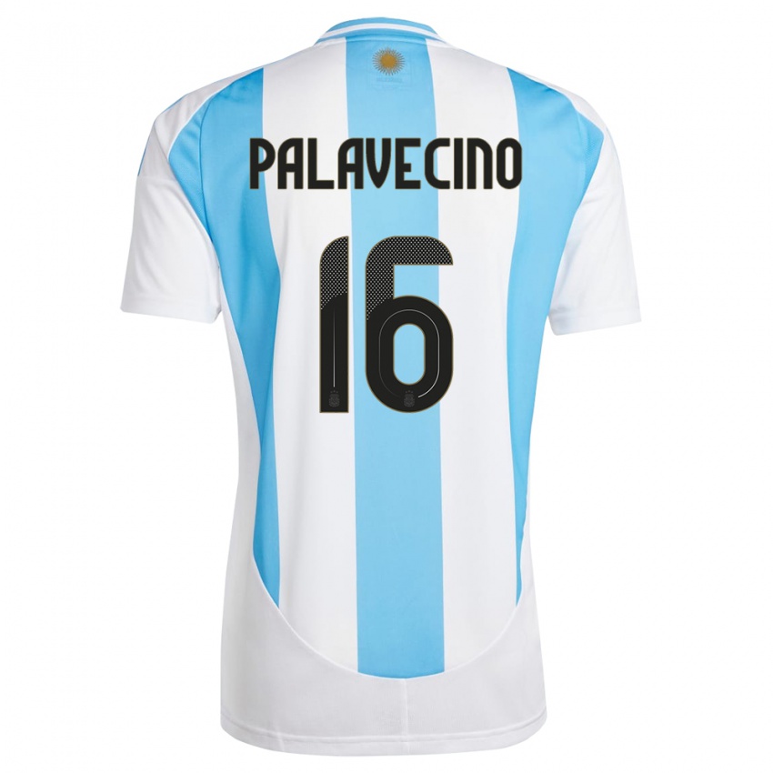 Herren Argentinien Nicolas Palavecino #16 Weiß Blau Heimtrikot Trikot 24-26 T-Shirt Schweiz