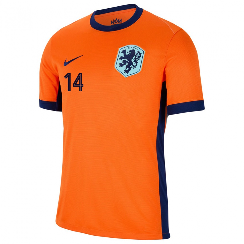 Herren Niederlande Silvano Vos #14 Orange Heimtrikot Trikot 24-26 T-Shirt Schweiz