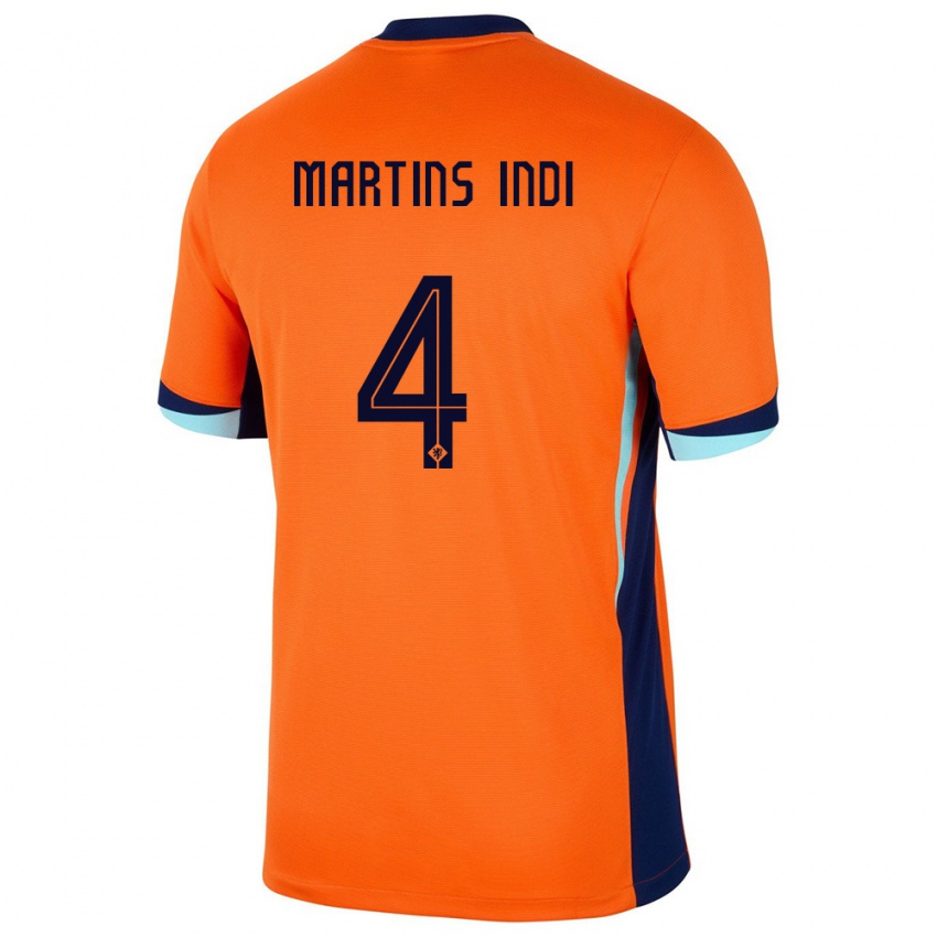 Herren Niederlande Bruno Martins Indi #4 Orange Heimtrikot Trikot 24-26 T-Shirt Schweiz