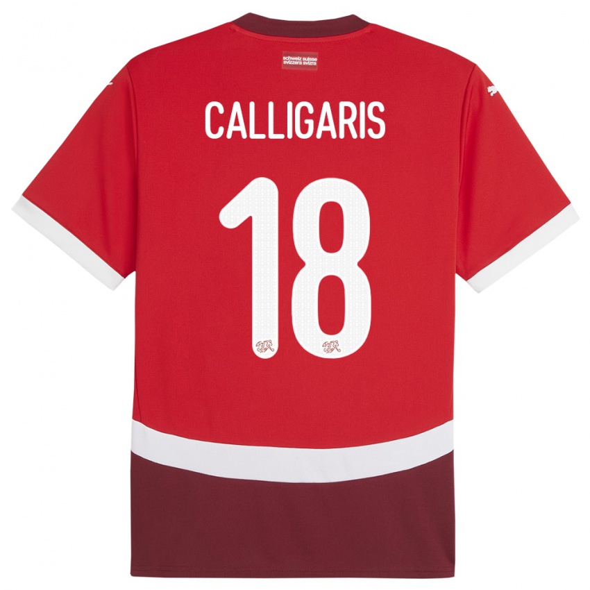 Herren Schweiz Viola Calligaris #18 Rot Heimtrikot Trikot 24-26 T-Shirt Schweiz