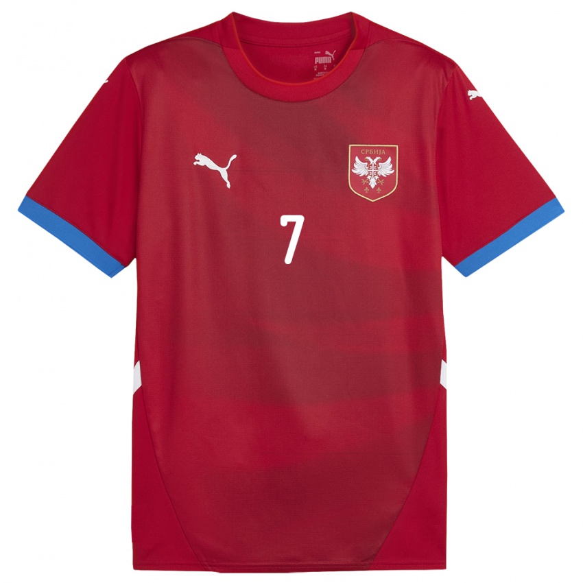 Herren Serbien Milica Mijatovic #7 Rot Heimtrikot Trikot 24-26 T-Shirt Schweiz
