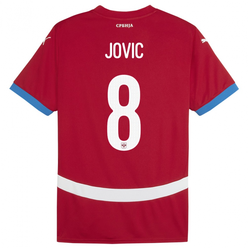 Herren Serbien Luka Jovic #8 Rot Heimtrikot Trikot 24-26 T-Shirt Schweiz
