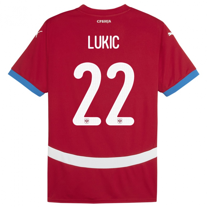 Herren Serbien Sasa Lukic #22 Rot Heimtrikot Trikot 24-26 T-Shirt Schweiz