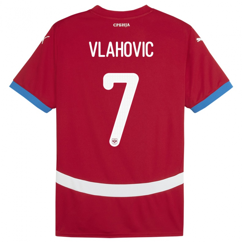 Herren Serbien Dusan Vlahovic #7 Rot Heimtrikot Trikot 24-26 T-Shirt Schweiz