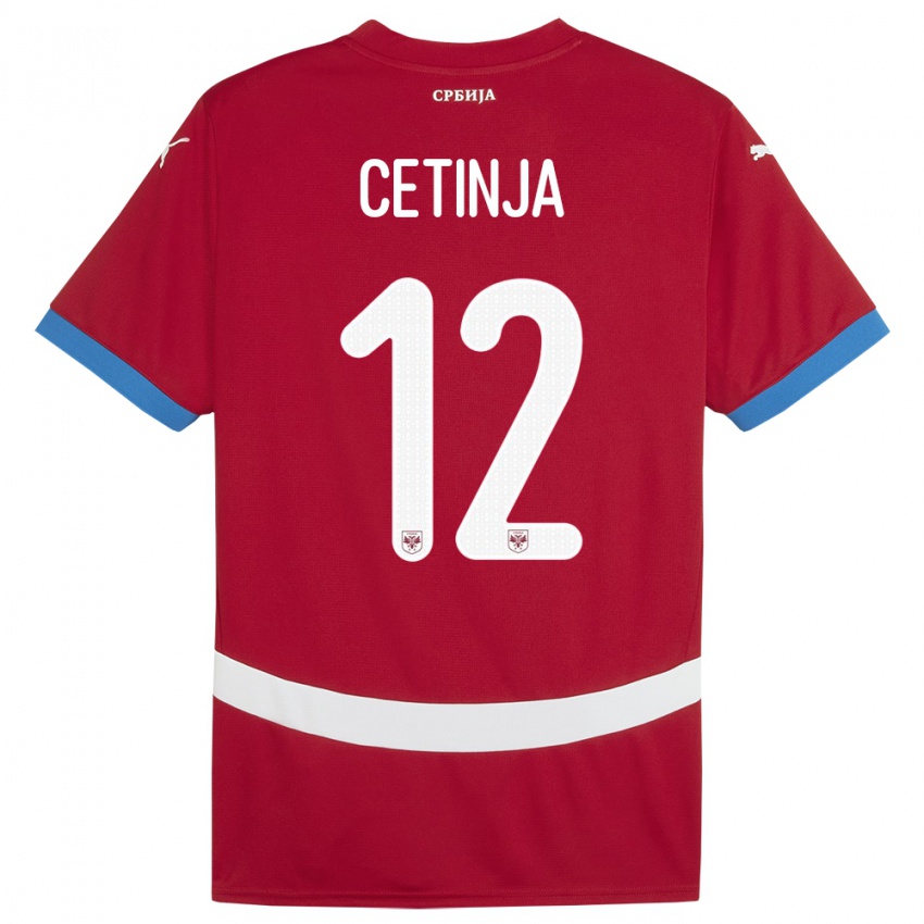 Herren Serbien Sara Cetinja #12 Rot Heimtrikot Trikot 24-26 T-Shirt Schweiz