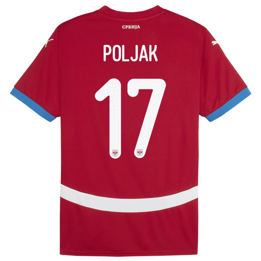 Herren Serbien Allegra Poljak #17 Rot Heimtrikot Trikot 24-26 T-Shirt Schweiz
