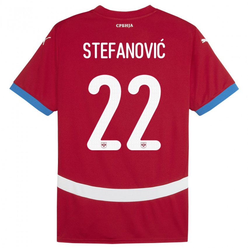 Herren Serbien Dejana Stefanovic #22 Rot Heimtrikot Trikot 24-26 T-Shirt Schweiz