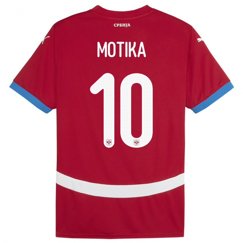 Herren Serbien Nemanja Motika #10 Rot Heimtrikot Trikot 24-26 T-Shirt Schweiz