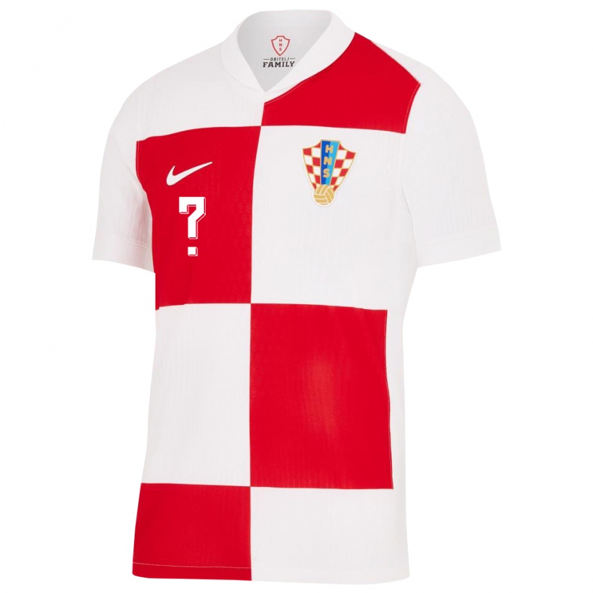 Homme Maillot Croatie Votre Nom #0 Blanc Rouge Tenues Domicile 24-26 T-Shirt Suisse