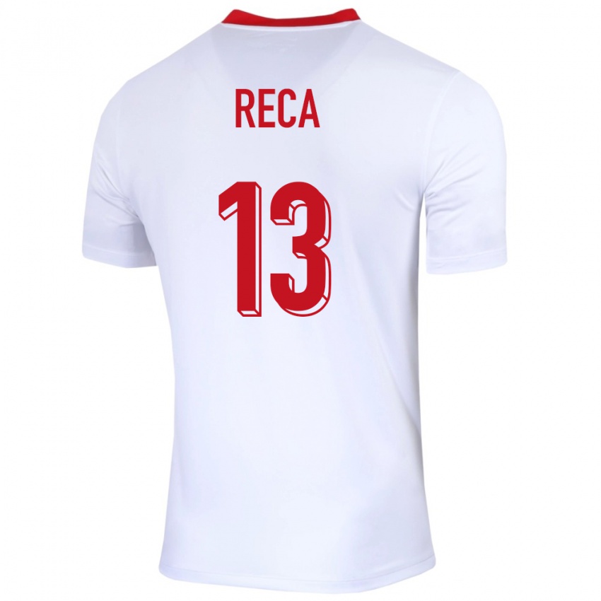 Homme Maillot Pologne Arkadiusz Reca #13 Blanc Tenues Domicile 24-26 T-Shirt Suisse