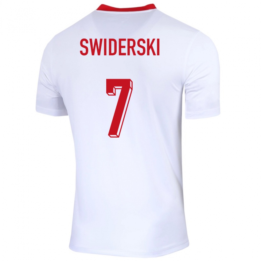 Homme Maillot Pologne Karol Swiderski #7 Blanc Tenues Domicile 24-26 T-Shirt Suisse