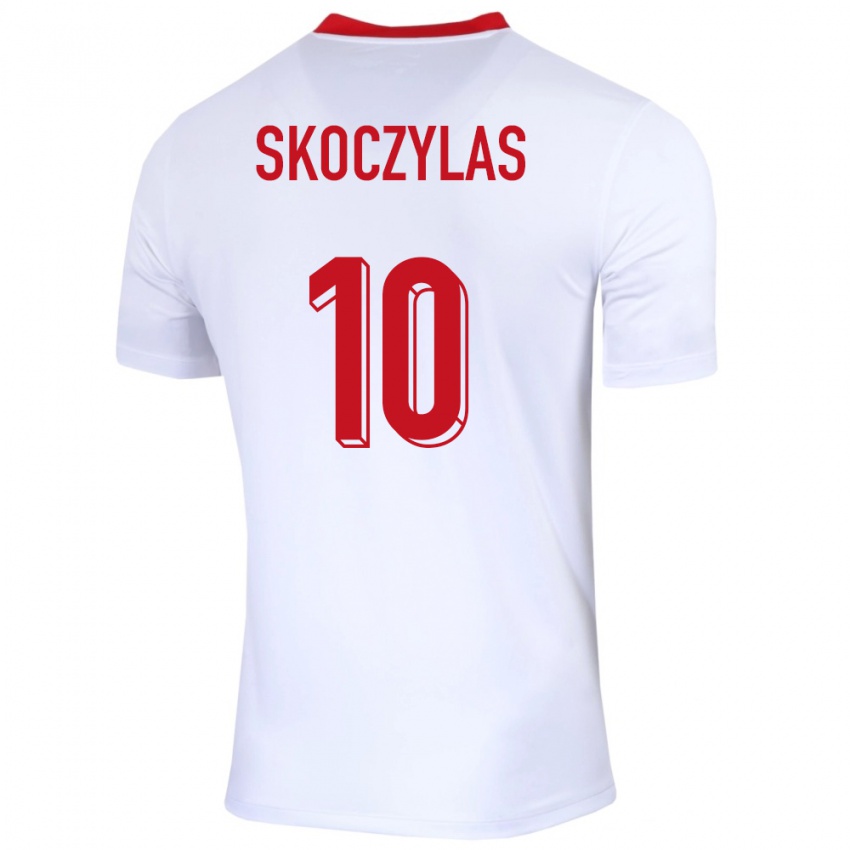 Herren Polen Mateusz Skoczylas #10 Weiß Heimtrikot Trikot 24-26 T-Shirt Schweiz