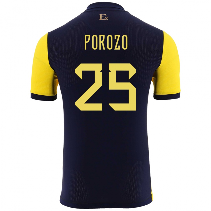 Herren Ecuador Jackson Porozo #25 Gelb Heimtrikot Trikot 24-26 T-Shirt Schweiz