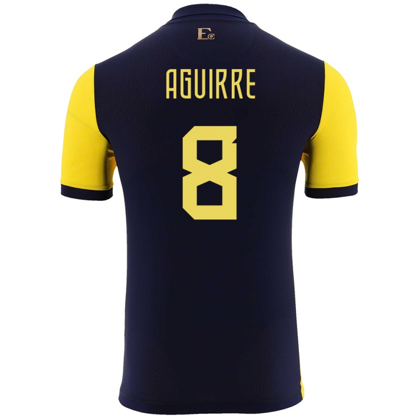 Herren Ecuador Marthina Aguirre #8 Gelb Heimtrikot Trikot 24-26 T-Shirt Schweiz