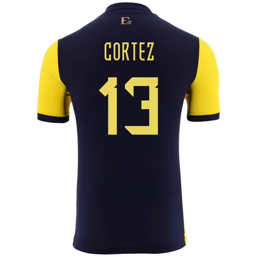 Herren Ecuador Steven Cortez #13 Gelb Heimtrikot Trikot 24-26 T-Shirt Schweiz