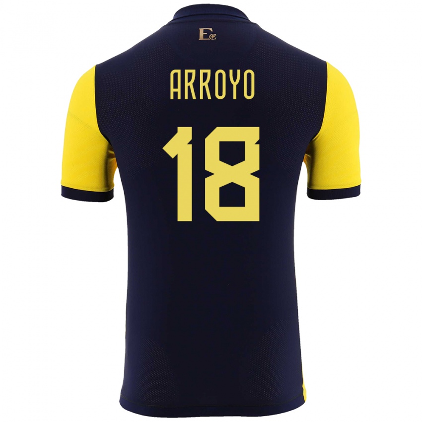 Herren Ecuador Jean Arroyo #18 Gelb Heimtrikot Trikot 24-26 T-Shirt Schweiz