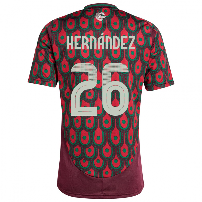 Herren Mexiko Nicolette Hernandez #26 Kastanienbraun Heimtrikot Trikot 24-26 T-Shirt Schweiz