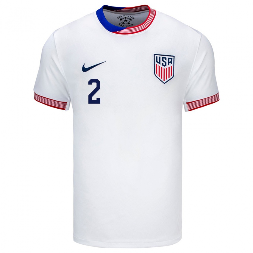 Homme Maillot États-Unis Ashley Sanchez #2 Blanc Tenues Domicile 24-26 T-Shirt Suisse