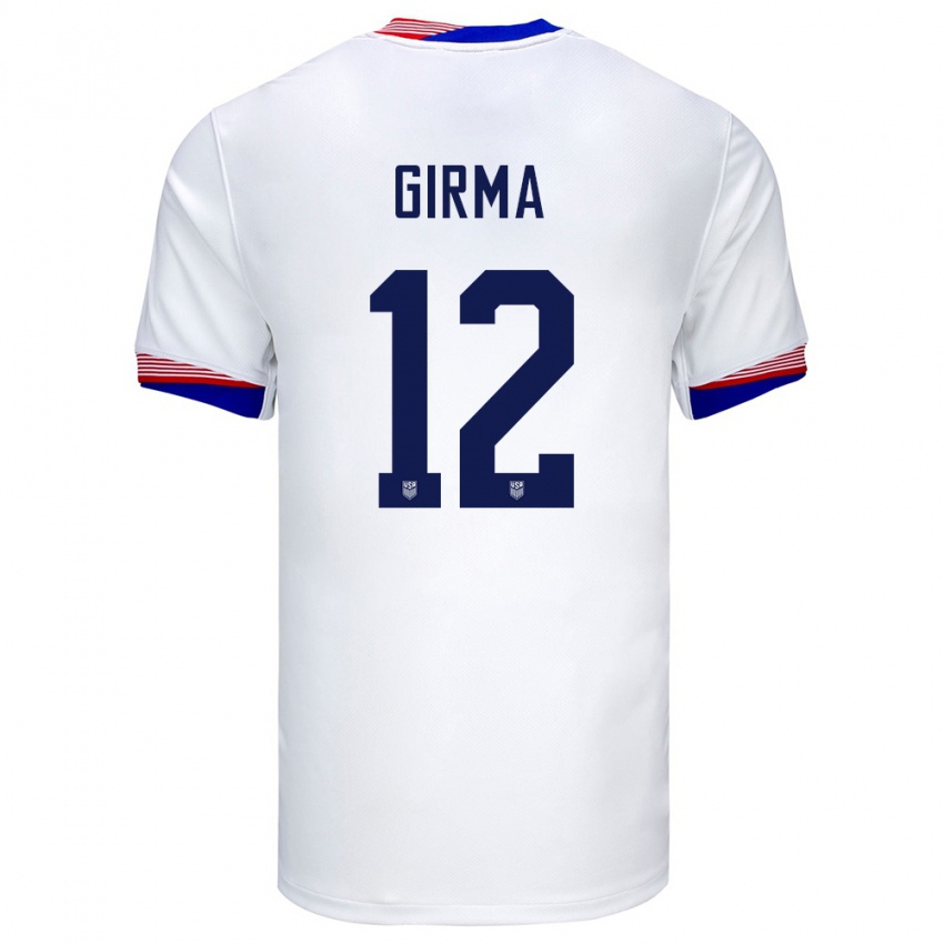 Homme Maillot États-Unis Naomi Girma #12 Blanc Tenues Domicile 24-26 T-Shirt Suisse