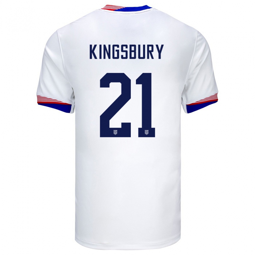 Homme Maillot États-Unis Aubrey Kingsbury #21 Blanc Tenues Domicile 24-26 T-Shirt Suisse