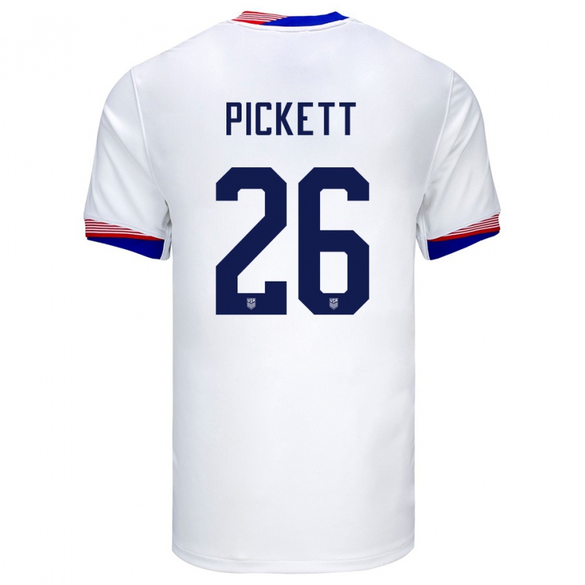 Herren Vereinigte Staaten Carson Pickett #26 Weiß Heimtrikot Trikot 24-26 T-Shirt Schweiz