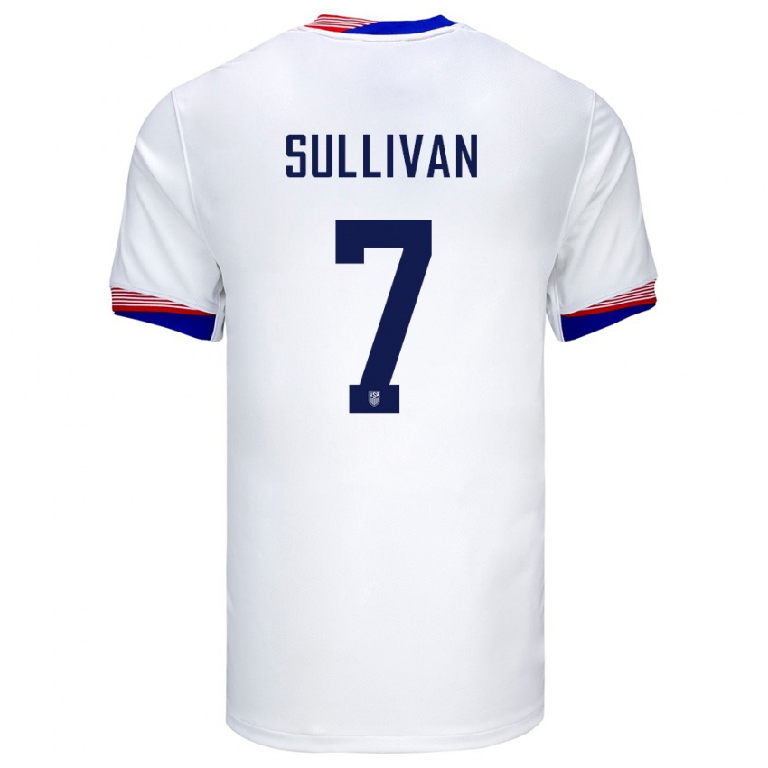 Homme Maillot États-Unis Quinn Sullivan #7 Blanc Tenues Domicile 24-26 T-Shirt Suisse