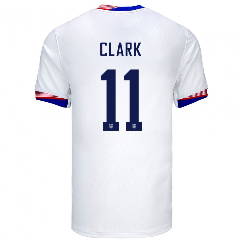 Homme Maillot États-Unis Caden Clark #11 Blanc Tenues Domicile 24-26 T-Shirt Suisse