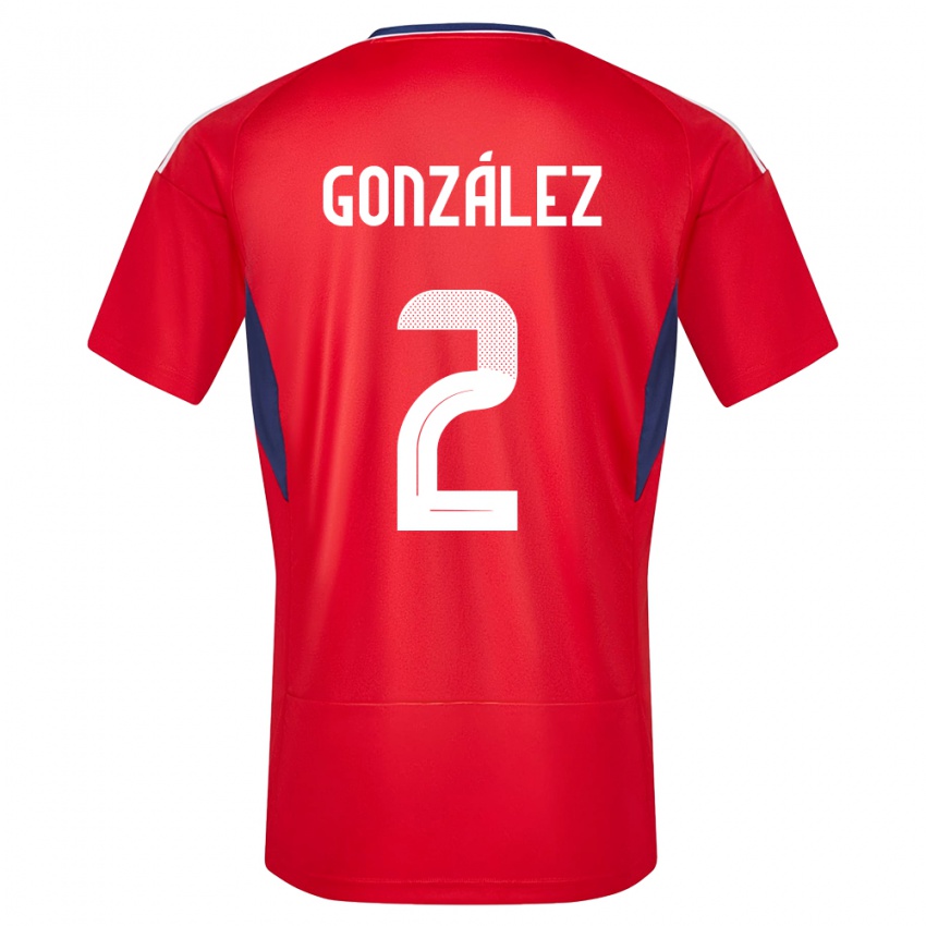 Herren Costa Rica Julian Gonzalez #2 Rot Heimtrikot Trikot 24-26 T-Shirt Schweiz