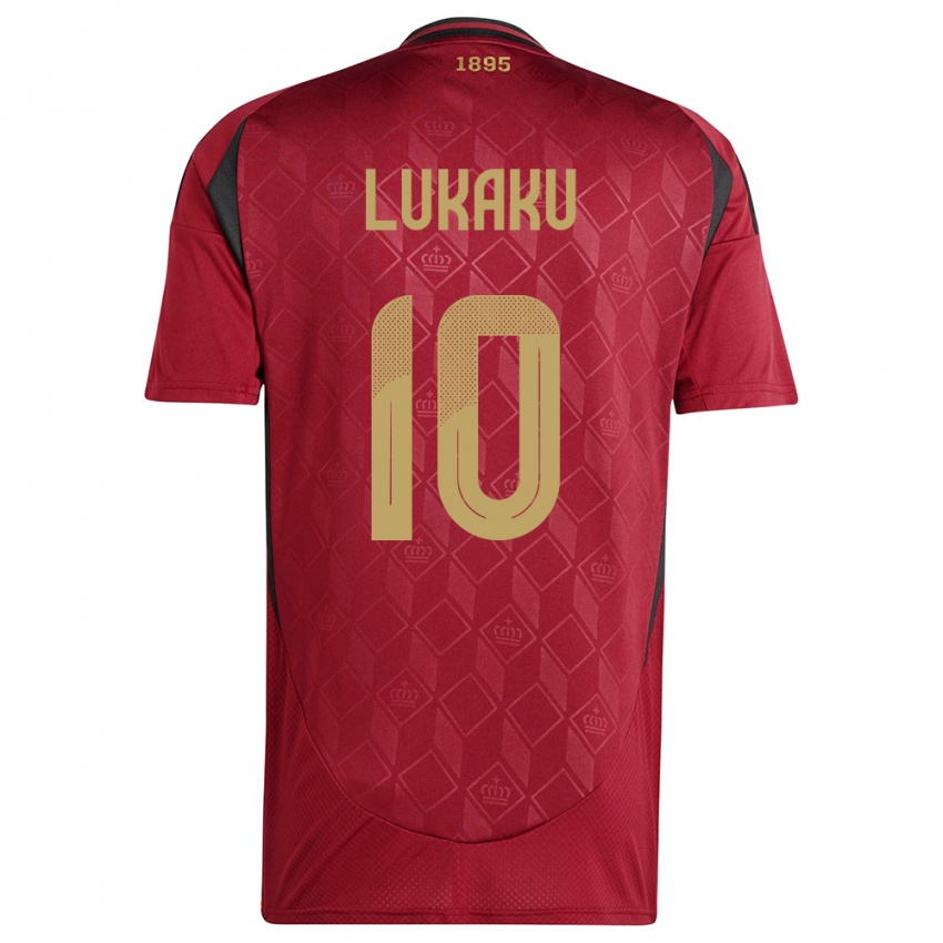 Herren Belgien Romelu Lukaku #10 Burgund Heimtrikot Trikot 24-26 T-Shirt Schweiz