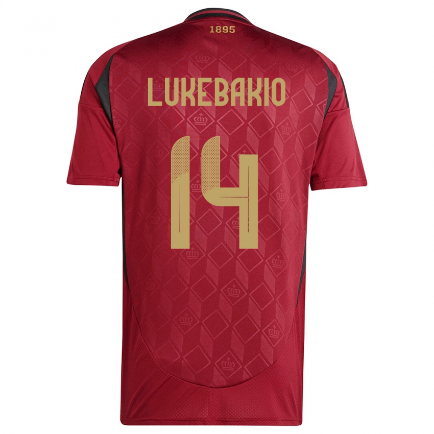 Herren Belgien Dodi Lukebakio #14 Burgund Heimtrikot Trikot 24-26 T-Shirt Schweiz