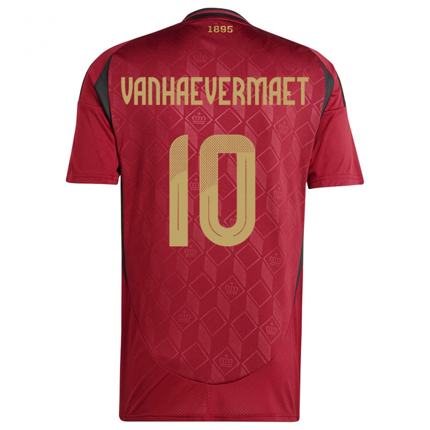 Herren Belgien Justine Vanhaevermaet #10 Burgund Heimtrikot Trikot 24-26 T-Shirt Schweiz