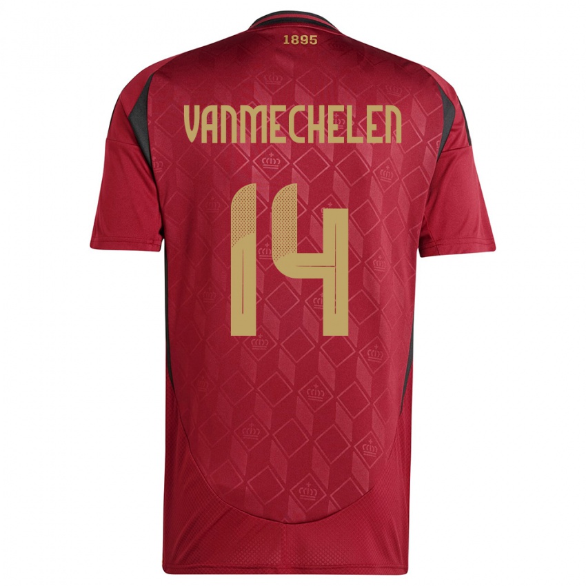 Herren Belgien Davinia Vanmechelen #14 Burgund Heimtrikot Trikot 24-26 T-Shirt Schweiz